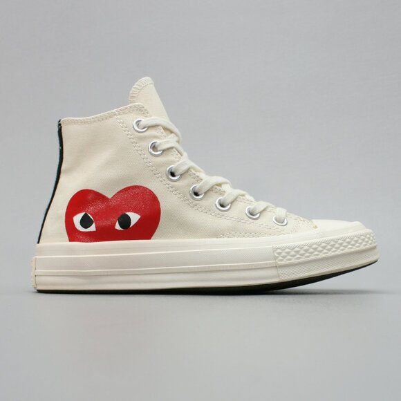 Converse Ladies 6.5 All Star 70 Comme des Garcons PLAY Red Heart Shoes Sneakers - Picture 4 of 12